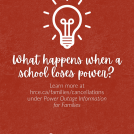 Light bulb poster: What happens with a school loses power?